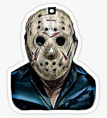 JASON HALLOWEEN MASK COLOR DRAWING STICKER