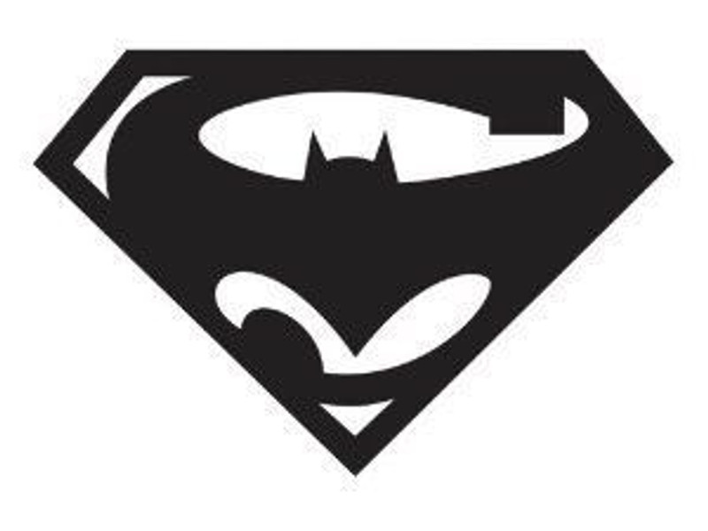 superman batman logo dsiecut decal