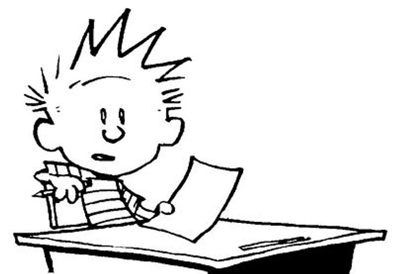 Calvin at School Vinyl Diecut Decal