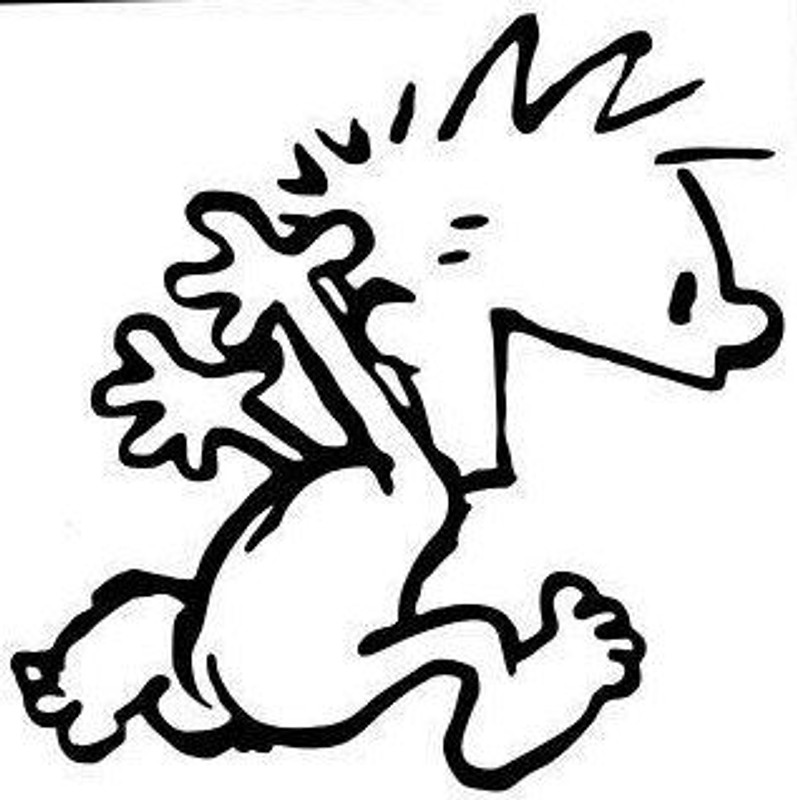 Calvin Naked Diecut Vinyl Decal