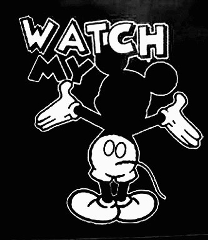 Mickey Watch My Butt Decal Sticker