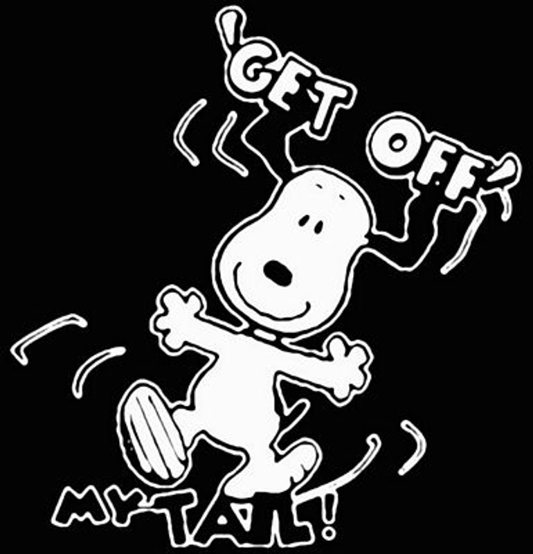 Snoppy Get Off My Tail Decal Sticker
