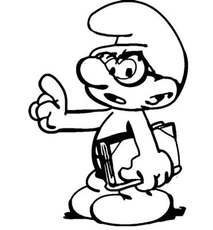 brainy smurf diecut decal NO BACKGROUND