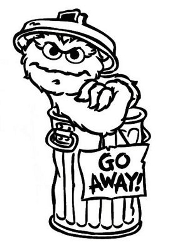 Sesame Street Muppet OSCAR die cut Funny Cartoon Sticker 2