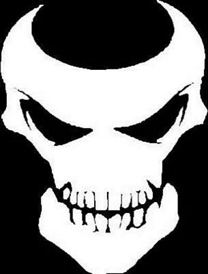 White Skull Demmon Band Sticker