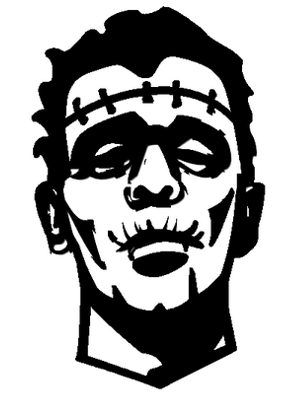 frankenstein zombie head vinyl decal sticker