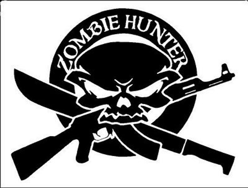 zombie hunter gun knife crossbow decal