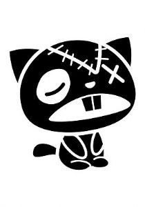 zombie kitty cat vinyl sticker 535