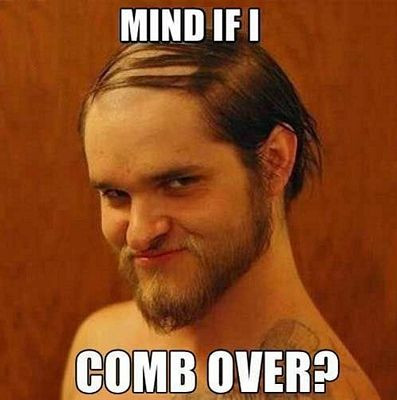 creepy guy comb over sticker