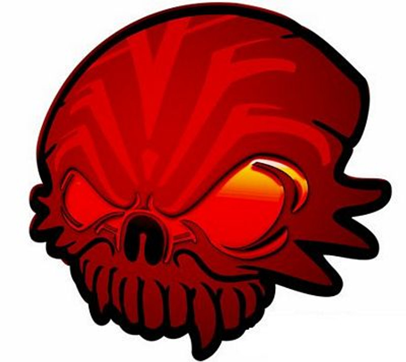 Flaming Skull Sticker 2433