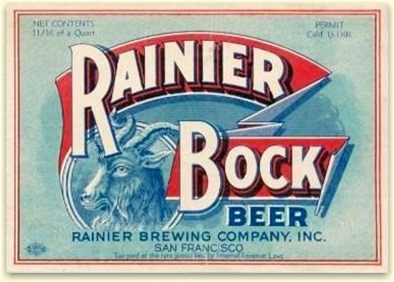 Rainier Bock Beer Label Sticker