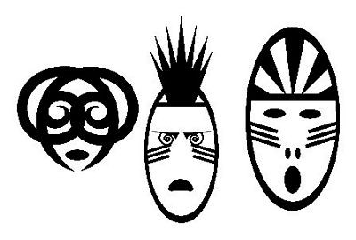 African Wall Art MASKS set of 3