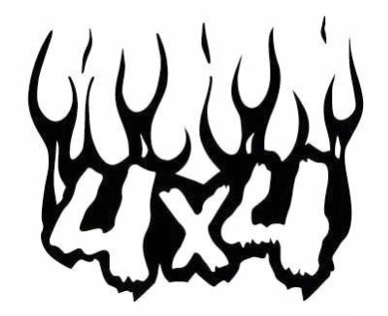 4x4 Vinyl Burning 4x4 Vinyl Auto Sticker