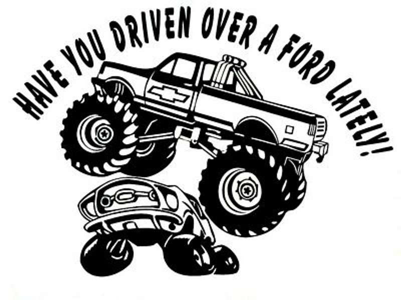 CHEVY Over ford sticker