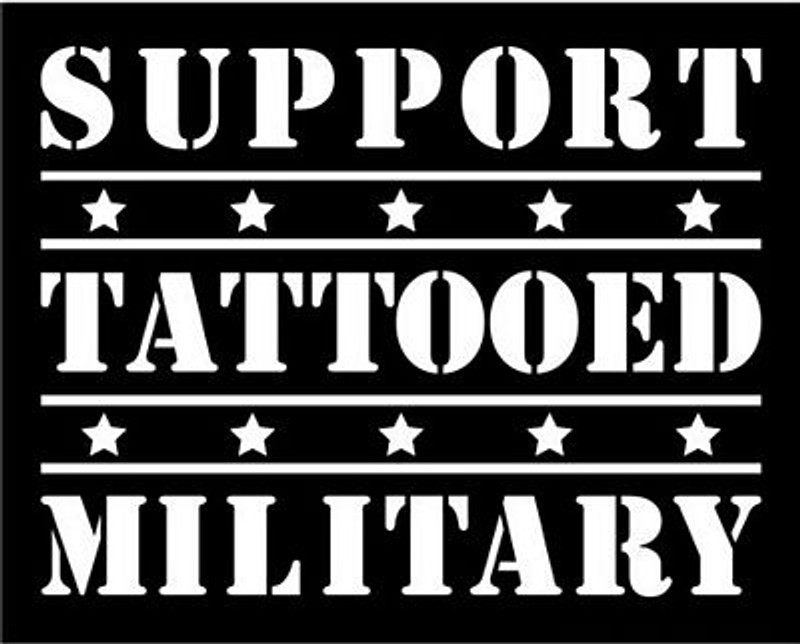 support tattooed military die cut decal