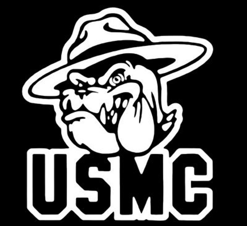 USMC Dog Deicut Decal Sticker