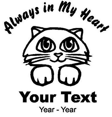 Cat Always in My Heart Decals
