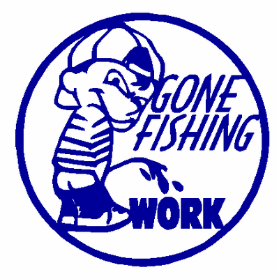 Gone Fishing vinyl decal 823b