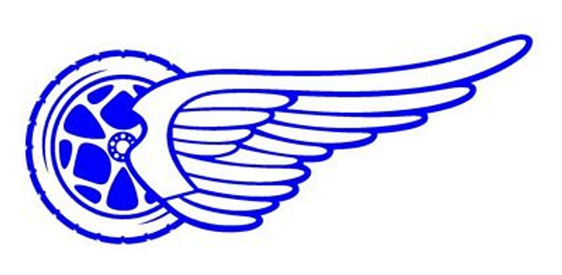 Cycle Wheel with Wing LEFT funny auto decal