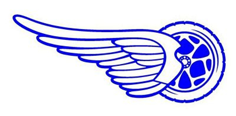 Cycle Wheel with Wing RIGHT funny auto decal