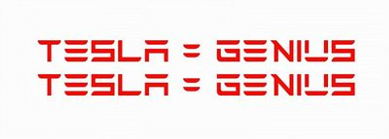 TESLA BRAND DECALS 13 genius PAIR