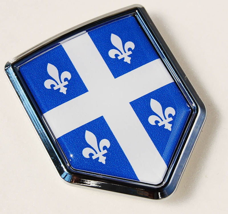 Canada Quebec Flag Chrome Emblem Car Decal Fleur De Lis