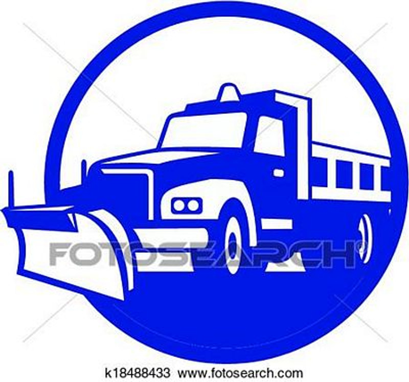 snow plow truck circle DIE CUT AUTO DECAL