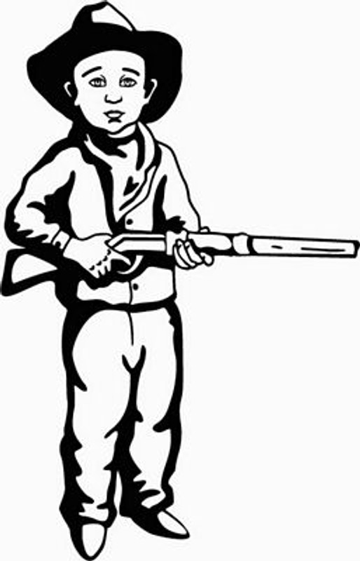 Cowboy Kids Diecut Vinyl Decal Sticker 4
