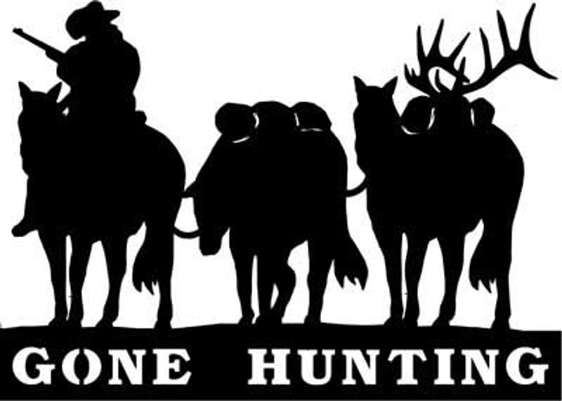 horses gone hunting cowboy western decal