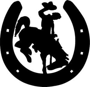 Horseshoe cowboy western decal 2
