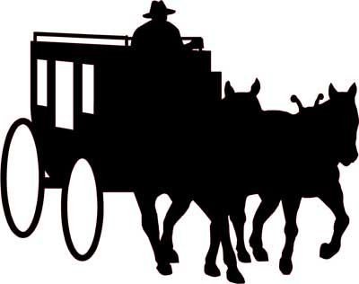 Stagecoach cowboy western decal 4