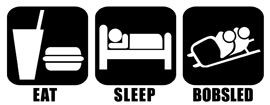Eat Sleep Play BOBSLED Die cut Vinyl Decal