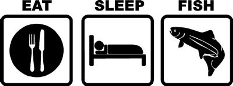 Eat Sleep Play FISH Die cut Vinyl Decal