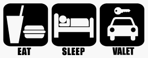 Eat Sleep Play VALET Die cut Vinyl Decal