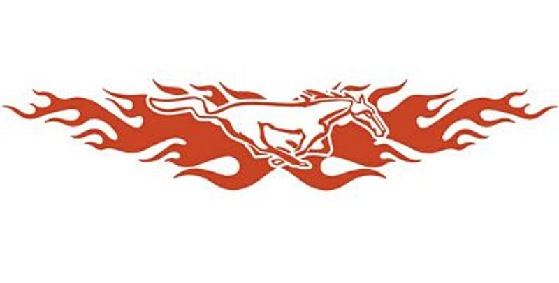Mustang Flames Back Window Graphic