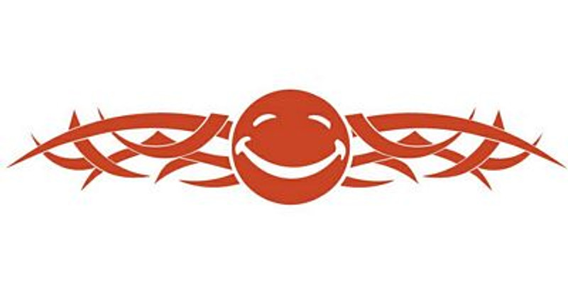 Smiley face Tribal Back Window Graphic