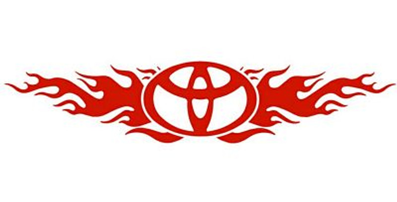Toyota Flames Back Window Graphic