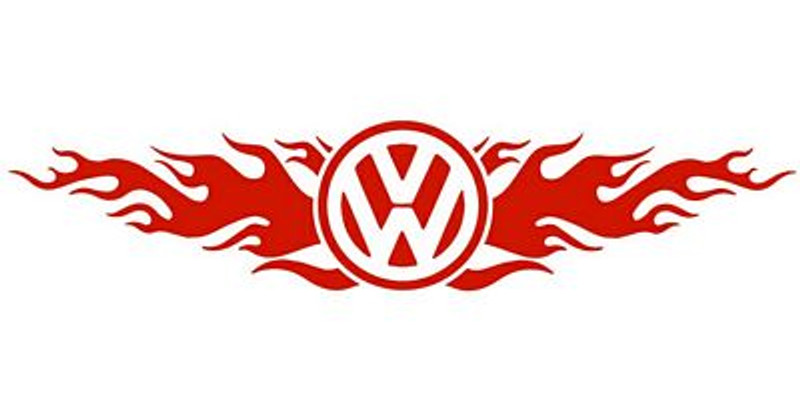 Volkswagon Flames Back Window Graphic