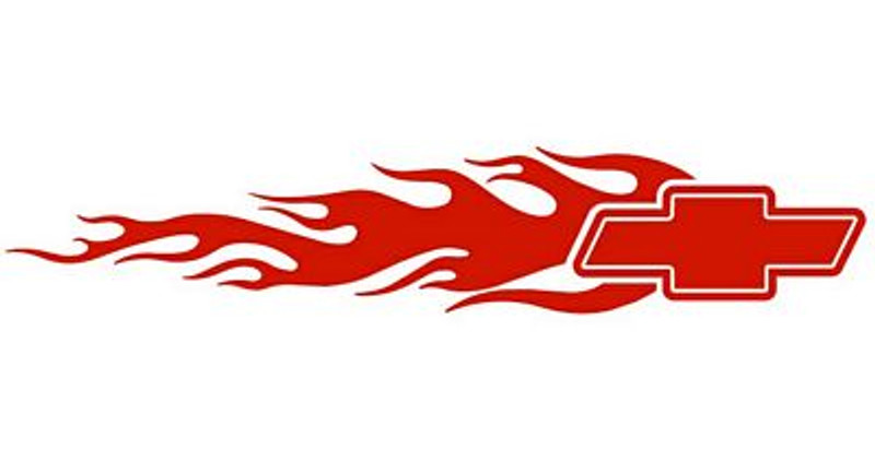 Chevy Flames Mirrored Pair