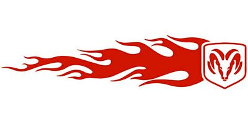 Dodge Flames Mirrored Pair