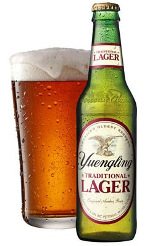 Yuengling Lager Bottle with glass STICKER