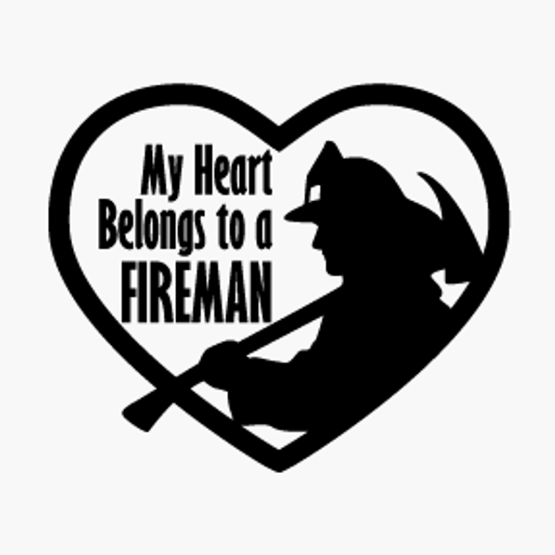 My Heart Belongs to Fireman Decal My Heart Belongs to Fireman Decal