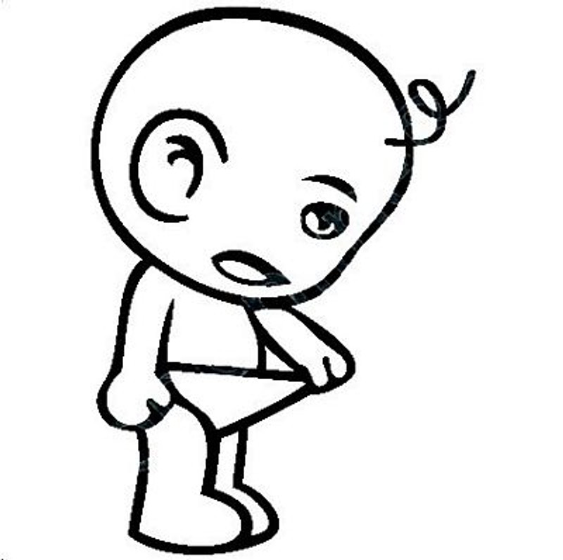 Baby Look Inside Underwear Cartoon Decal