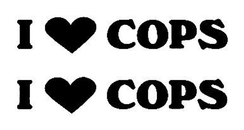 I Heart Cops Stickers PAIR