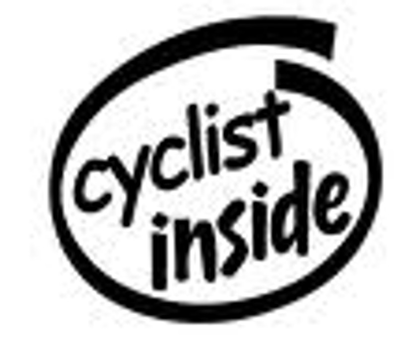Cyclist Inside Diecut Vinyl Decal Sticker