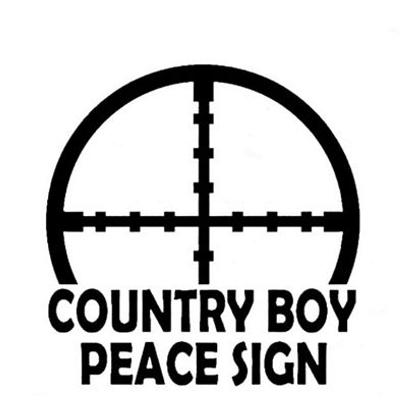 COUNTRY BOY PEACE SIGN REBEL DECAL