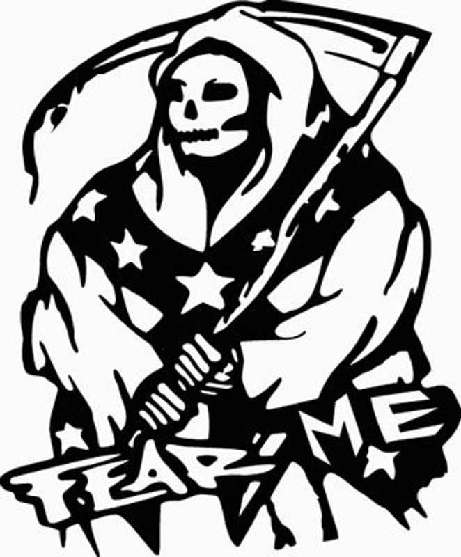 FEAR ME REBEL GRIM REAPER DECAL