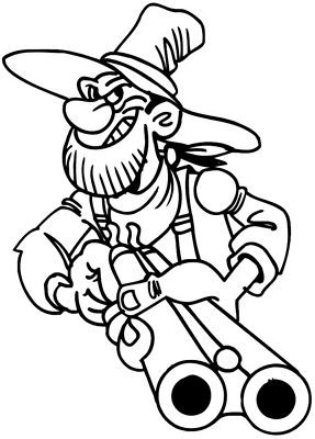 hillbilly drawing SHOTGUN REDNECK DECAL