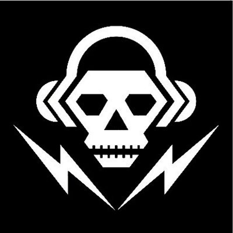 skull music diecut decal
