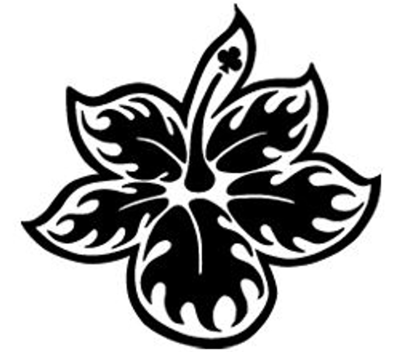 Hawaiian sticker flower tribal